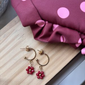 Burgundy Flowers (earrings)